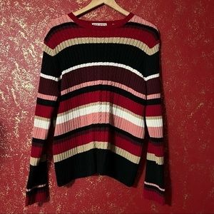 MARSH LANDING BY AMANDA SMITH Vintage Stripes Pullover Jumper Sweater L